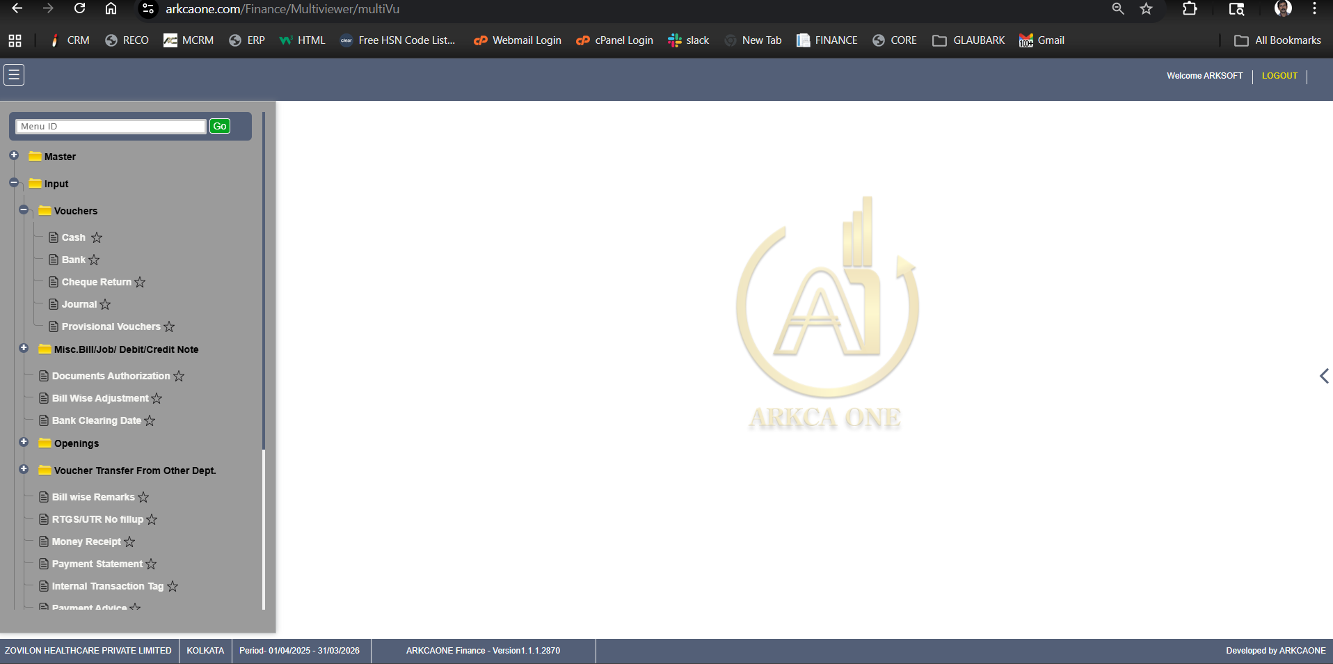 ARKCA One Finance Module